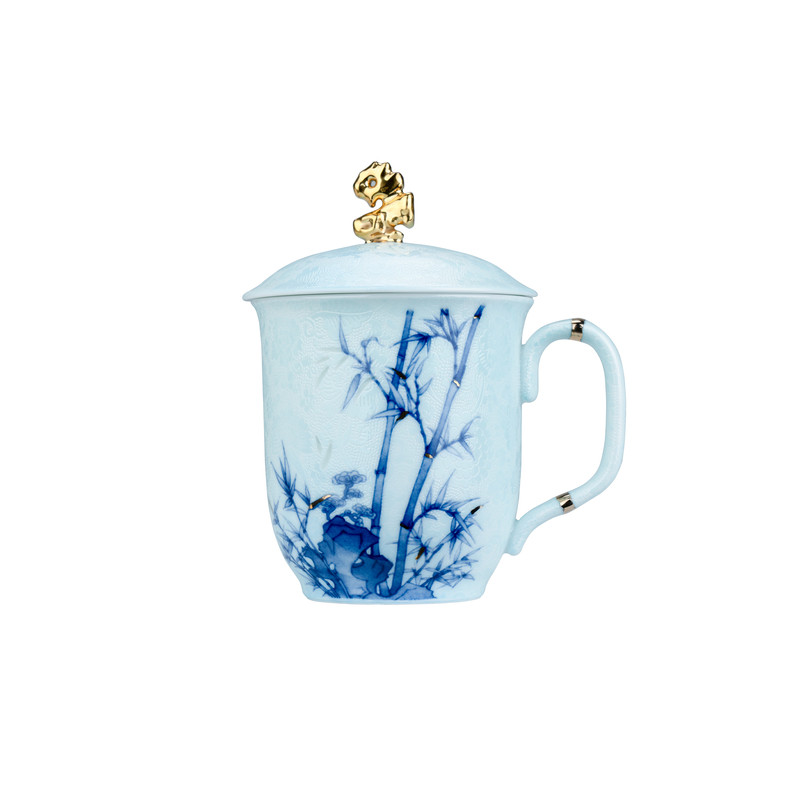 【父亲节礼物】古帛扒花杯子带盖