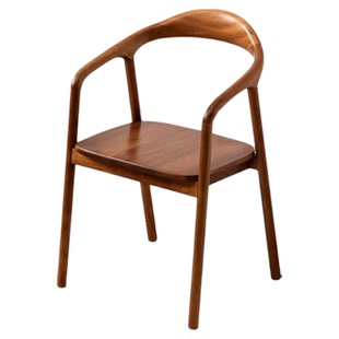 南美黑胡桃木椅子餐椅轻奢实木家用茶室主人椅北欧中式靠背书桌椅