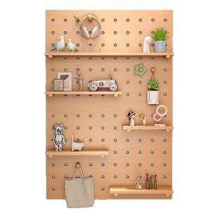 免打孔洞洞板定制隔板置物架墙上摆件架多匣缝纫机线架子实木托架
