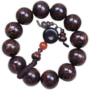 正宗海南黄花梨手串2.0对眼鬼脸天然水波纹老料紫油梨佛珠男手链