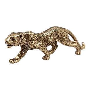 创意纯黄铜实心一路暴发金钱豹手把件挂件古玩摆件随身把玩收藏品