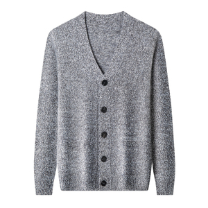 春竹男士开衫外套高档山羊绒衫秋冬季新款加厚保暖毛衣针织衫爸爸