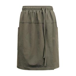 军绿色工装裙裤女夏薄款短款户外防晒速干胖mm假两件五分半身短裙