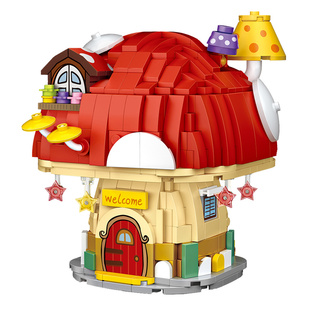 俐智loz小颗粒积木 蘑菇屋精灵花房 4103
