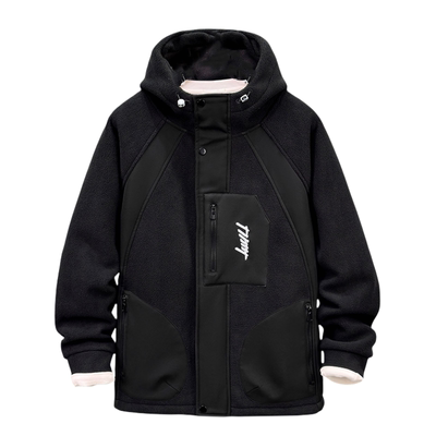 加肥加大码卫衣男摇粒绒加厚外套