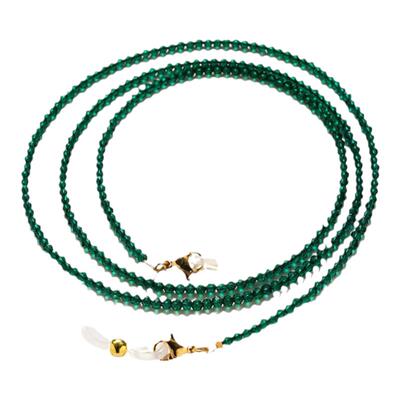 手工制作祖母绿尖晶可当眼镜链