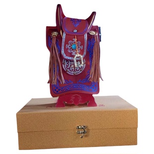蒙古红马鞍子工艺品摆件纯牛皮雕花蒙古特色装饰品蒙古特产礼品