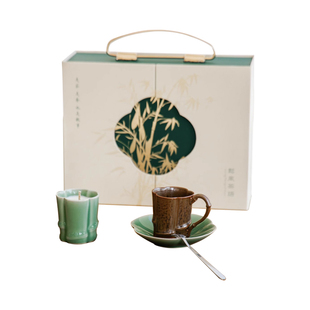 送国外客户礼物中国特色龙泉青瓷咖啡杯香薰蜡烛礼盒端午伴手礼