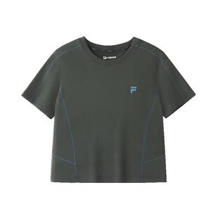 FILA FUSION斐乐潮牌女子针织短袖衫2026夏季新款吸湿速干凉感T恤