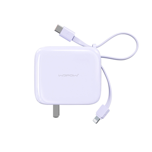 【国家3C认证】可登机WOPOW沃品小方糖三合一充电宝带插头自带线快充大容量10000毫安小巧便携D
