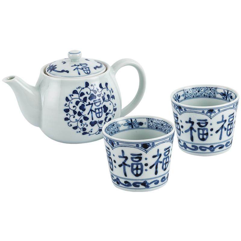 蓝凛堂日本进口茶具一壶两杯礼盒