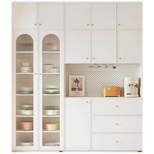 政府补贴全友家居奶油风轻奢置物靠墙一体储物餐边柜客厅茶水柜