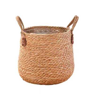 北欧简约草编花盆藤编编织花篮落地绿植绿萝大号套盆客厅家居装饰