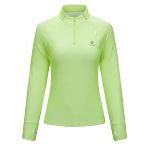 KELME卡尔美跑步防晒T恤女2025秋季半拉链运动速干衣长袖训练上衣