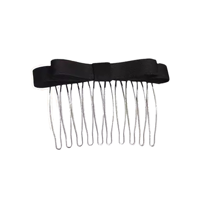 公主头发梳倒插梳黑色蝴蝶结刘海发夹2026新款高颅顶侧边碎发卡子