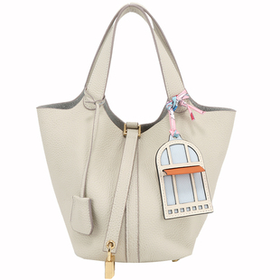 适用于爱马仕菜篮子包小房子挂饰H家小马挂件牛皮吊饰钥匙扣配件