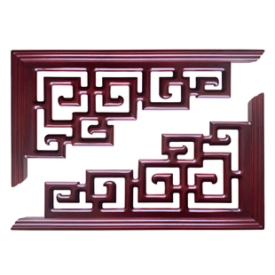 东阳木雕实木角花新中式吊顶花窗电视背景墙装饰墙角仿古装修梁托