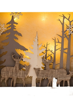 掬涵气氛圣诞树麋鹿装饰摆件