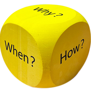 英语疑问词骰子课堂游戏教师教具儿童启蒙趣味玩具色子大号公开课