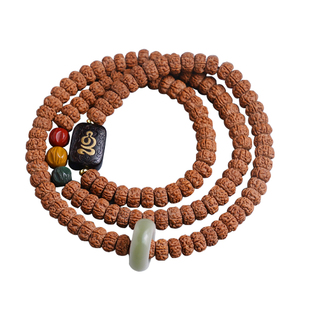 老树王小金刚菩提手串五瓣爆肉原籽藏式薄切双龙纹佛念珠文玩配饰