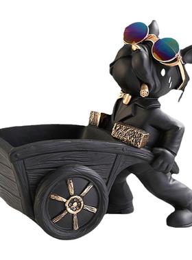 潮流入户玄关钥匙收纳摆件法斗狗