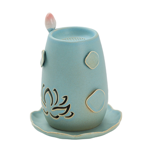 控温烘烤炉温香炉围炉陶瓷熏香植物雪松圣木香薰炉烤茶炉桌面摆件