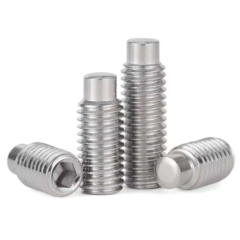 304不锈钢915圆柱头内六角螺丝凸端紧定螺丝无头顶丝/机米M4-M8