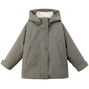 哈齿童装儿童加厚羽绒服简约羽绒内胆男童女童三防冲风衣套装冬季