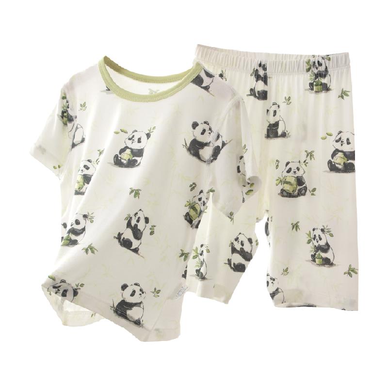 婴蓓依儿童睡衣家居服套装短袖短裤优可丝凉感宝宝夏季衣服新款