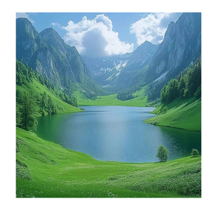 风水招财山水自粘墙贴