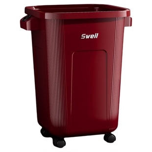 厨房专用垃圾桶家用2025新款客厅高颜值免弯腰大容量带轮可移动