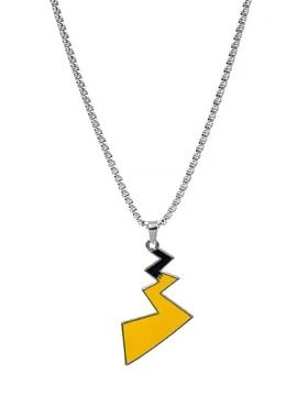 CRIVLA皮卡丘闪电尾巴项链2025年男女ins嘻哈小众设计高级感链子