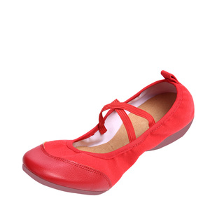 广场舞鞋女夏季帆布鞋成人四季红舞鞋舞蹈鞋低跟软底布鞋跳舞鞋