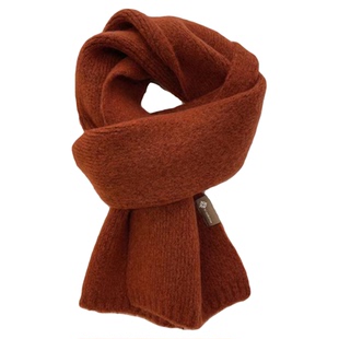 周也顾声同款围巾焦糖色羊毛混纺针织纯色百搭毛线围脖