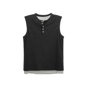 DBW Doublewin【一衣两穿】小众设计感撞色背心男夏美式无袖坎肩