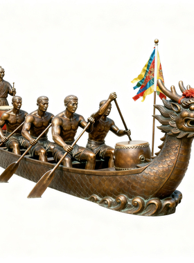 玻璃钢仿铜人物雕塑摆件