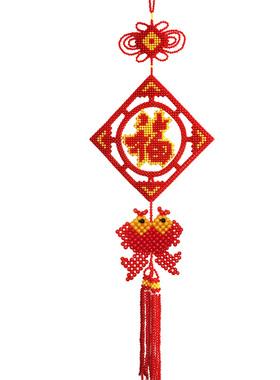 串珠团圆福中国结大挂件