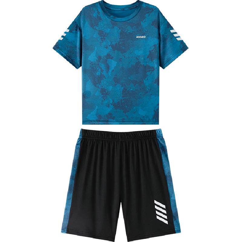 左西童装男童夏季套装2026新款儿童速干运动短袖夏装篮球服两件套