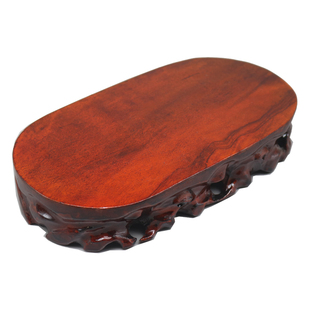 实木质根雕奇石头茶壶花瓶底座摆件木托可挖槽黄河石椭圆形托架