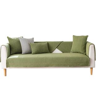 棉麻沙发垫四季通用布艺亚麻防滑绿色混纺粗织居家坐垫垫布坐垫子