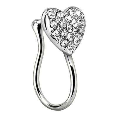 Fake Heart Nose Ring欧美跨境ins外贸辣妹锆石鼻钉鼻夹无需穿孔