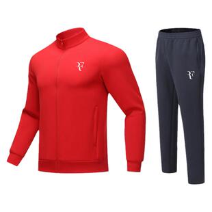 2025费德勒网球服套装男女专业运动秋冬长袖外套长裤子两件套定制