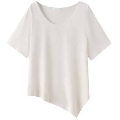 小个子遮肉显瘦设计感圆领T恤衫