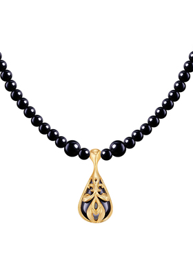 森吾《蒙苏里鸢》鸢尾黑玛瑙项链