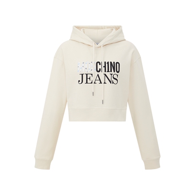 M05CH1N0 JEANS   泽西风徽标印花连帽棉质卫衣