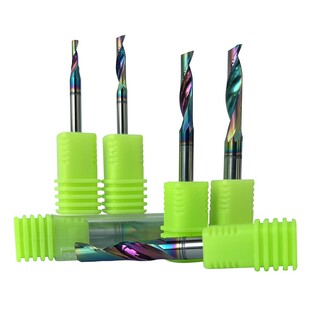 七彩涂层5A铝用单刃铣刀仿形铝合金塑板型材专用切割CNC雕刻机刀