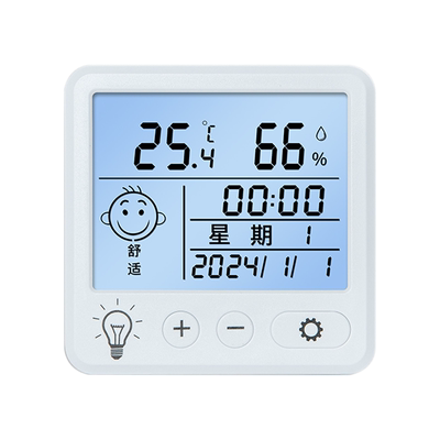 电子数显温湿度计室内家用婴儿时钟壁挂式迷你温度精准闹钟温度表