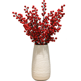 冬青花瓶摆件客厅插花干花轻奢高档网红干花创意水培陶瓷高级感