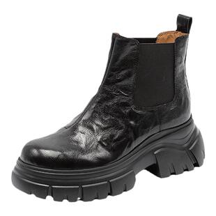 厚底内增高马丁靴女2025冬新款加绒真皮短靴小码313233显瘦踝靴