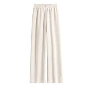 雪尼尔阔腿裤女裤2025秋冬新款休闲小个子麦穗纹窄版加绒直筒长裤